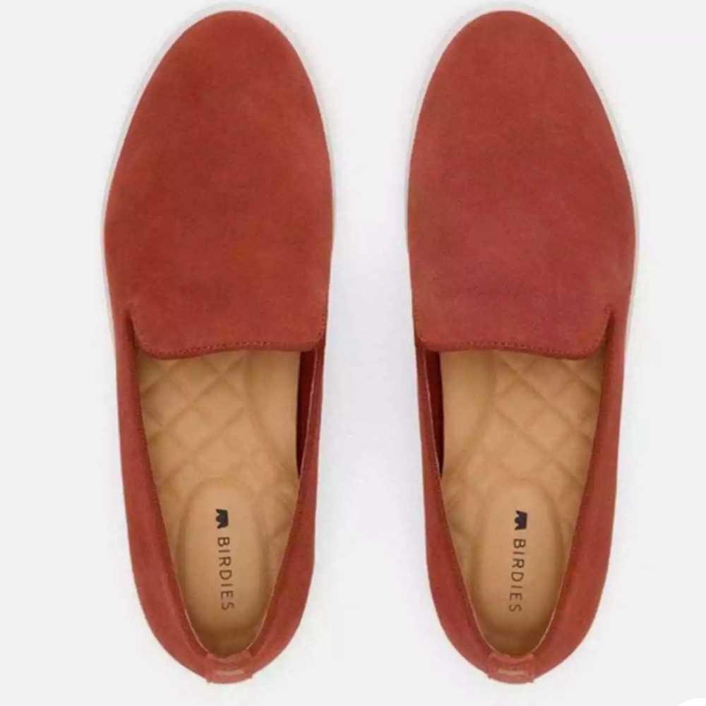 Birdies The Swift Slip-On Sneaker Suede Leather Flats Nutmeg Orange Size